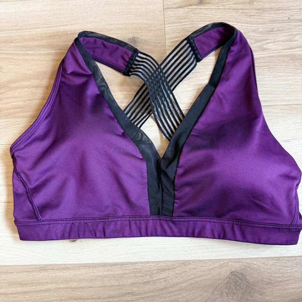 Victorias Sport Sports Bra Purple With Black Straps Large